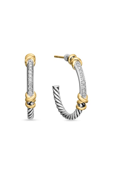 Petite Helena Wrap Hoop Earrings with 18K Gold & Diamonds