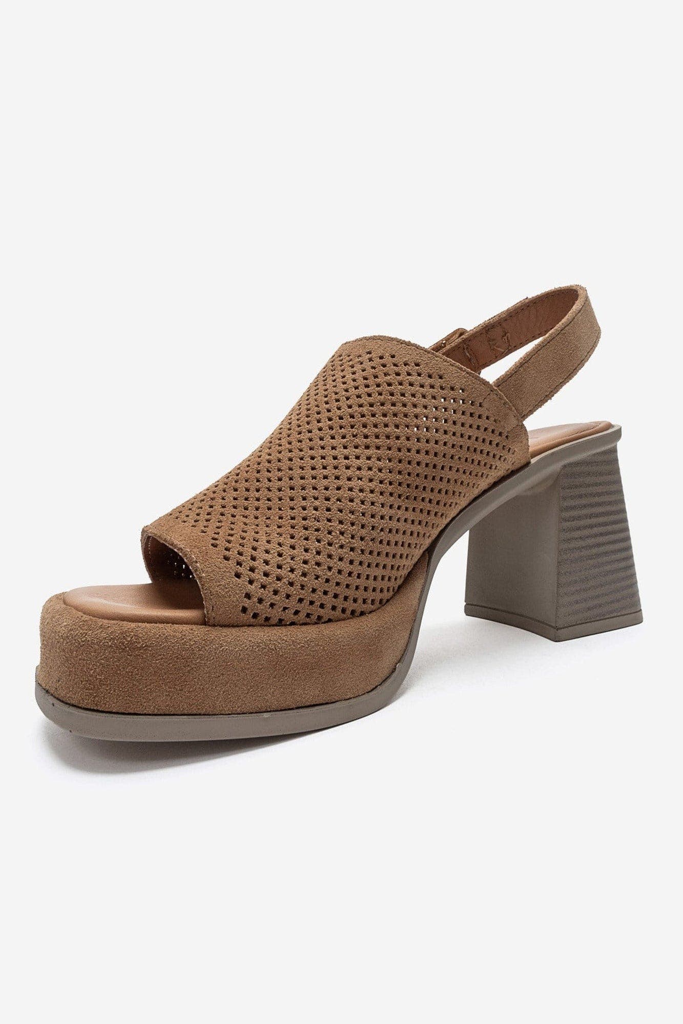 Penvia Block Heel Leather Platform Sandal, Alternate, color, Cognac Suede