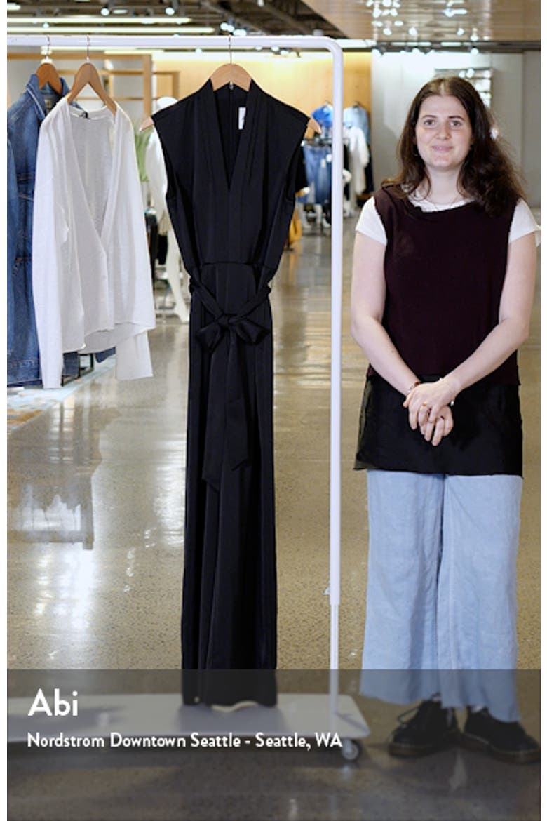 Plunge Neck Satin Jumpsuit video