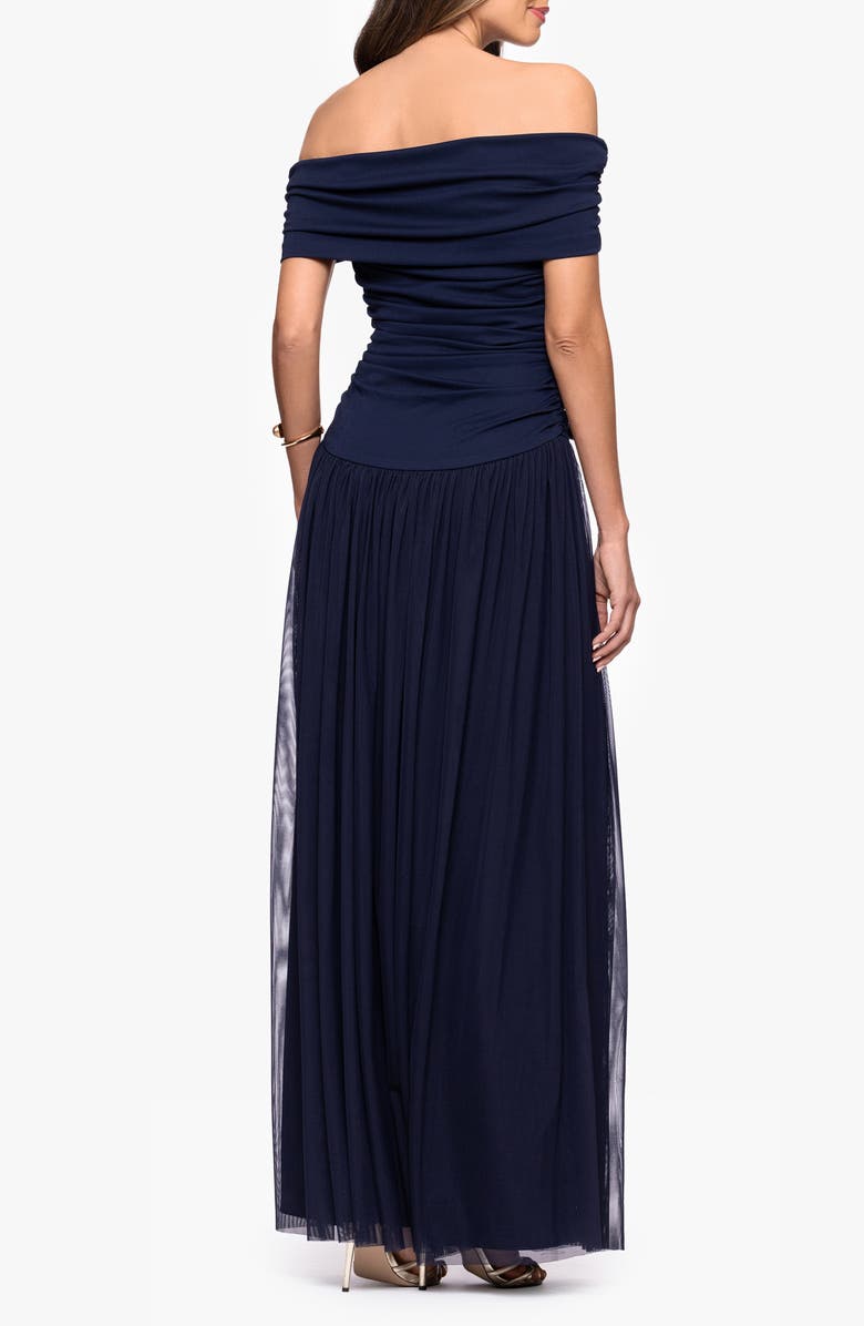 Betsy & Adam Mixed Media Off the Shoulder Gown, Alternate, color, 