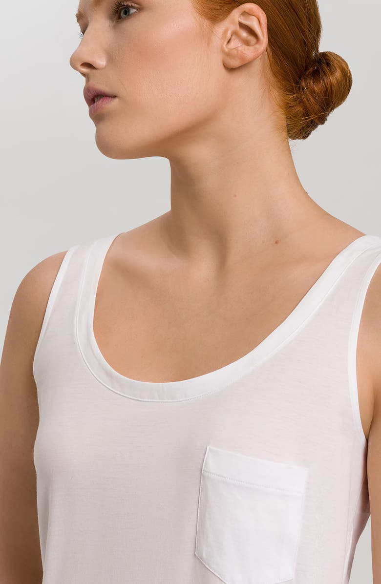 Hanro Deluxe Mercerized Pima Cotton Nightgown, Alternate, color, 101 - White