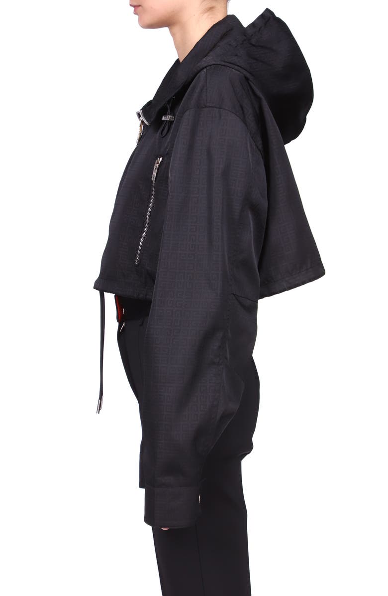 Givenchy Hooded Logo Crop Windbreaker, Alternate, color, 
