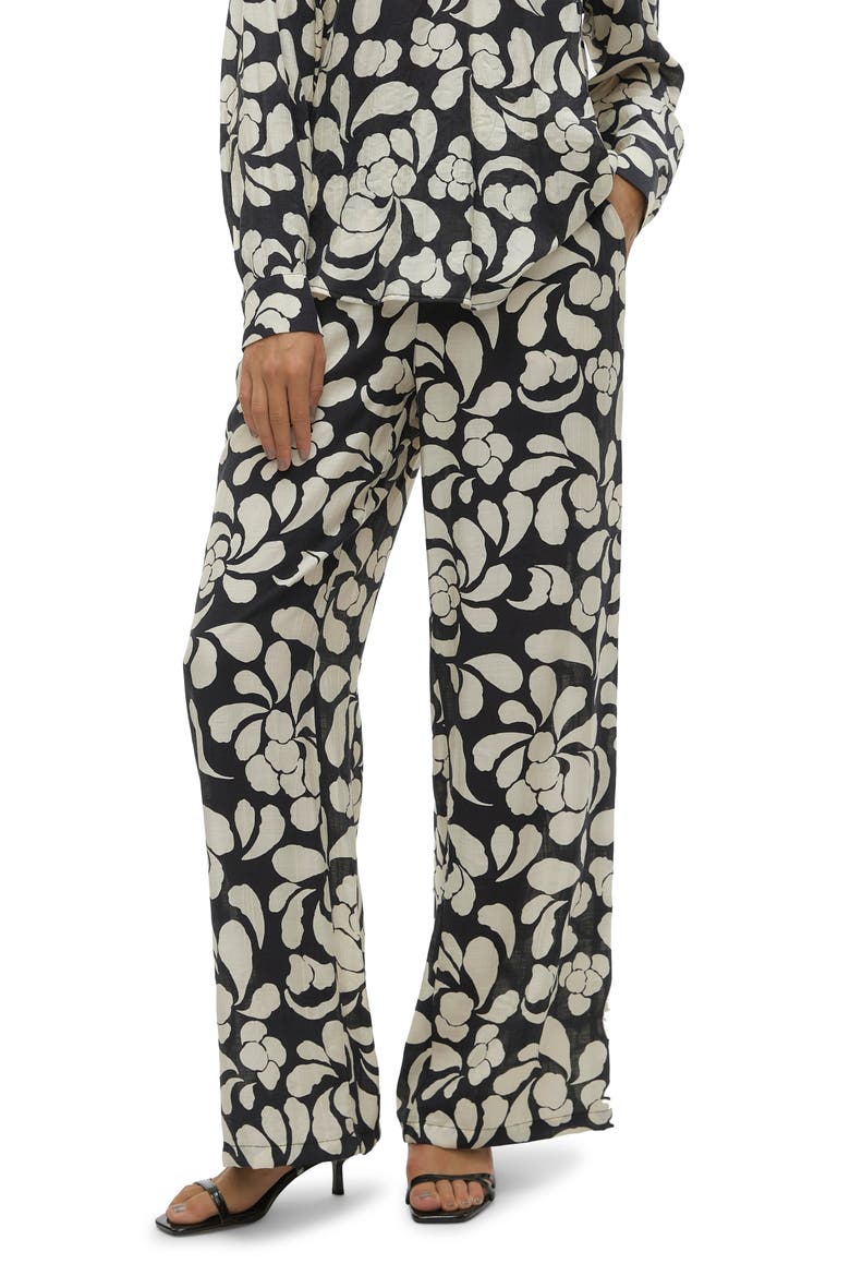 Gaja Print Wide Leg Pants, Main, color, BLACK AOP GAJA