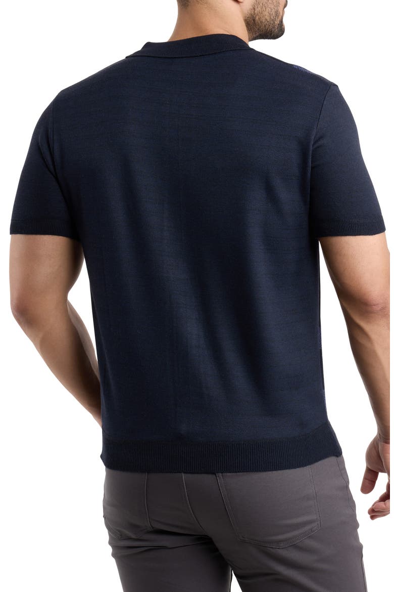 Stripe Polo Sweater, Alternate, color, NAVY