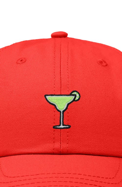 Dalix Margarita Embroidered Dad Hat In Red