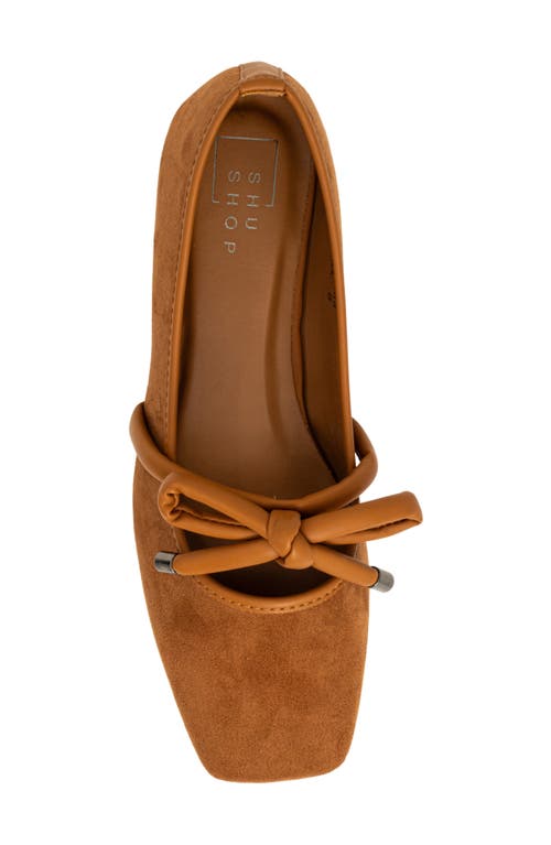 Shushop Adriana Square Toe Ballet Flat In Brown