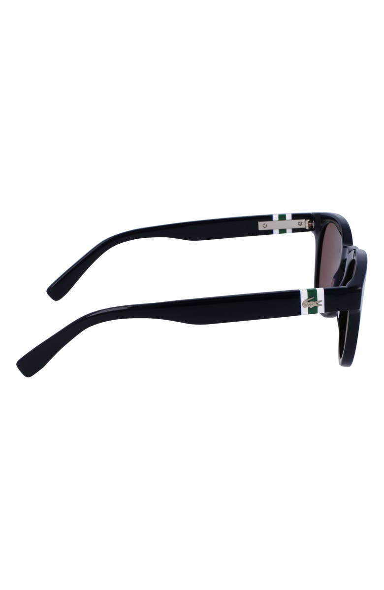 Lacoste 49mm Oval Sunglasses, Alternate, color, Black