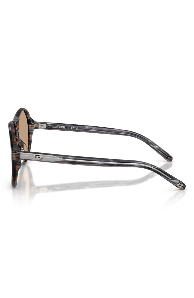 DIESEL<sup>®</sup> 57mm Pilot Sunglasses, Alternate, color, Striated Grey / Light Brown