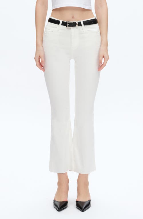 Bayeas Raw Hem Mid Rise Ankle Bootcut Jeans In White