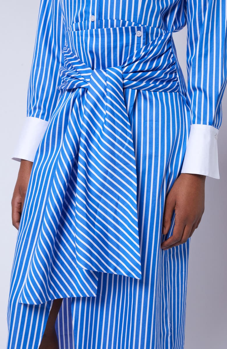 French Connection Alexis Stripe Belted Long Sleeve Tie Waist Cotton Shirtdress, Alternate, color, 