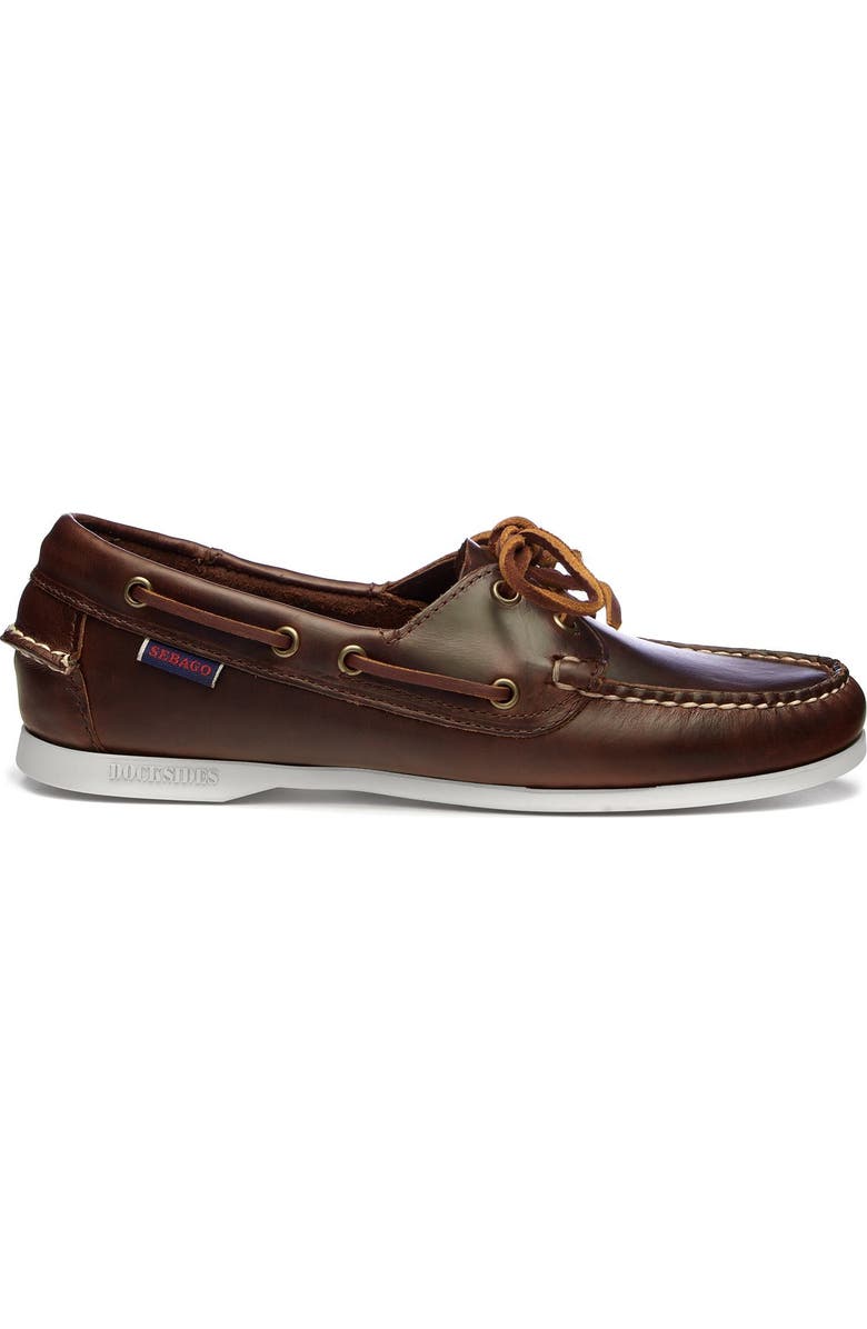 Sebago Jacqueline Waxy Woman Boat Shoes, Main, color, Brown