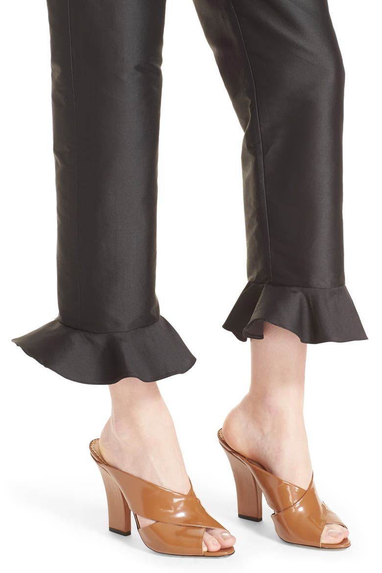 Classic Flounce Slim Pants, Alternate, color, BLACK