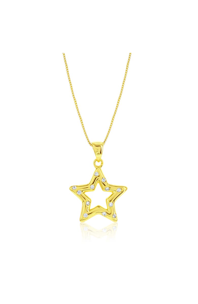 Donatello Gian Sterling Silver Star Pendant Necklace, Main, color, Gold