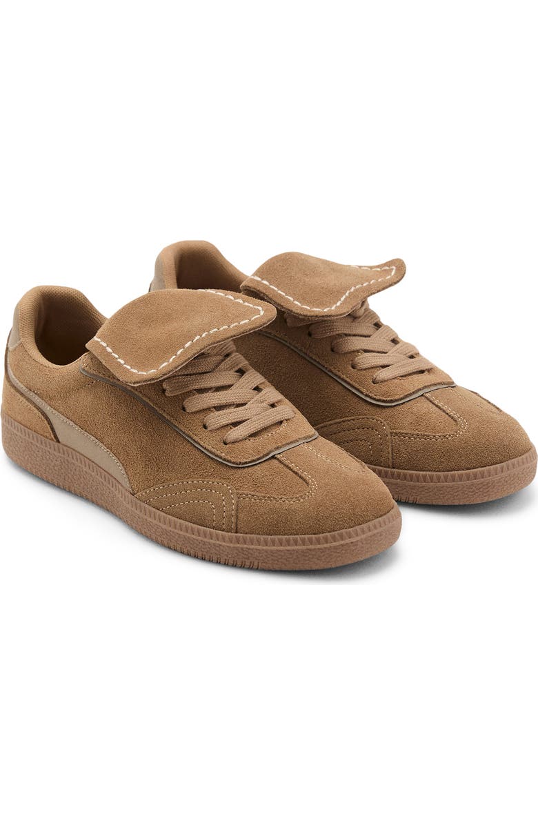 MANGO TEEN Low Top Suede & Leather Sneaker, Main, color, Sand