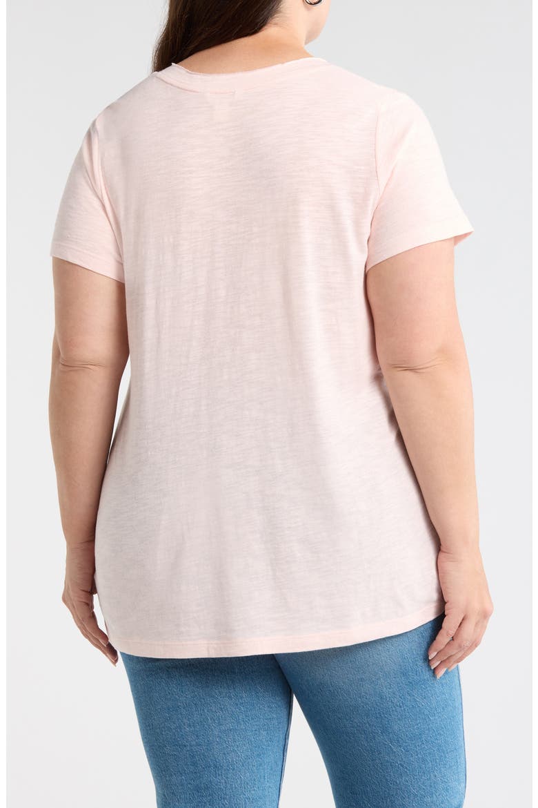 Short Sleeve Cotton & Modal V-Neck Pocket T-Shirt, Alternate, color, PINK FRESCO