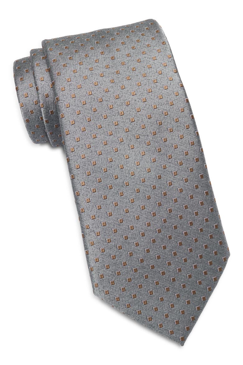 Wheeler Neat Square Tie, Main, color, CHARCOAL