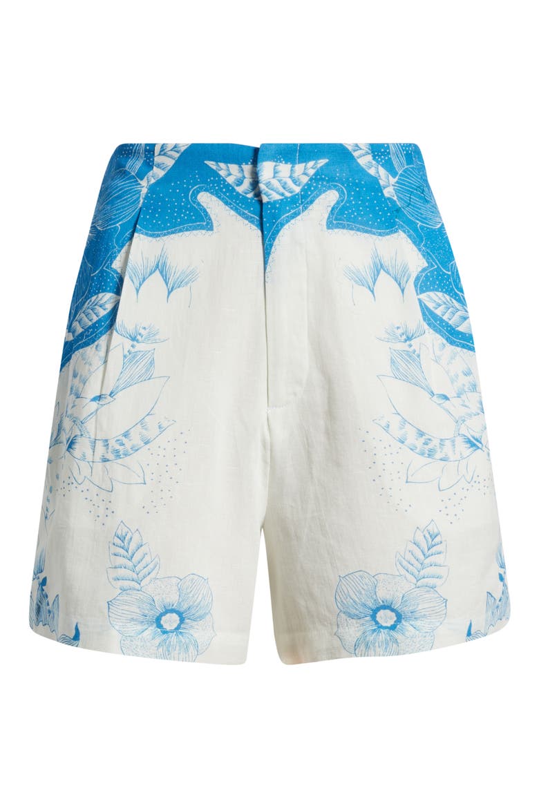 Sebastian Placed Print Cotton & Linen Shorts, Alternate, color, CELESTIA PRINT
