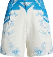 Cleobella Sebastian Placed Print Cotton & Linen Shorts