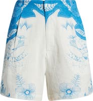 Cleobella Sebastian Placed Print Cotton & Linen Shorts