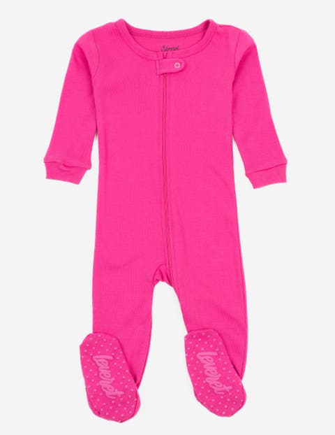 Footed Solid Cotton Matching Family Pajamas (Baby)