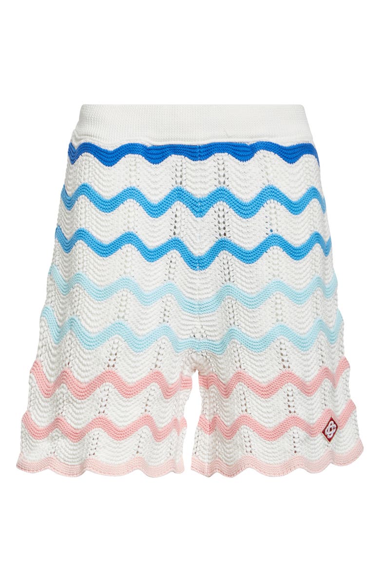 Casablanca Gradient Wave Cotton Crochet Shorts, Alternate, color, 