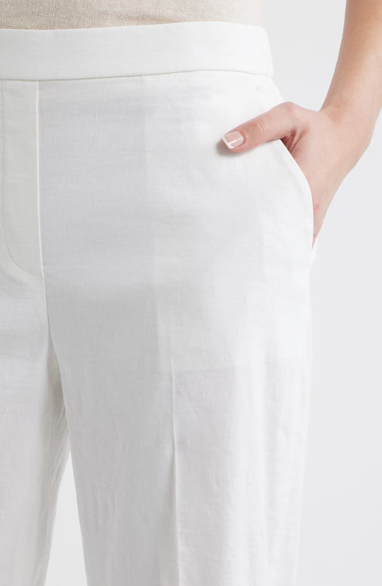 Theory St. Classic Mid Rise Wide Leg Pants, Alternate, color, White