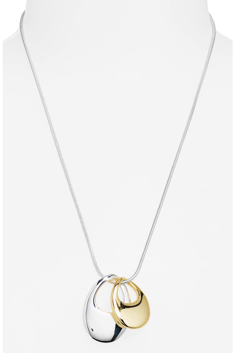 Bubbly Link Pendant Necklace, Alternate, color, GOLD- SILVER