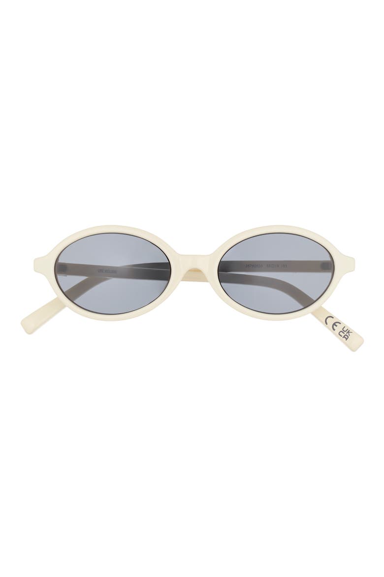 55mm Oval Sunglasses, Main, color, OFF WHITE OPAQUE