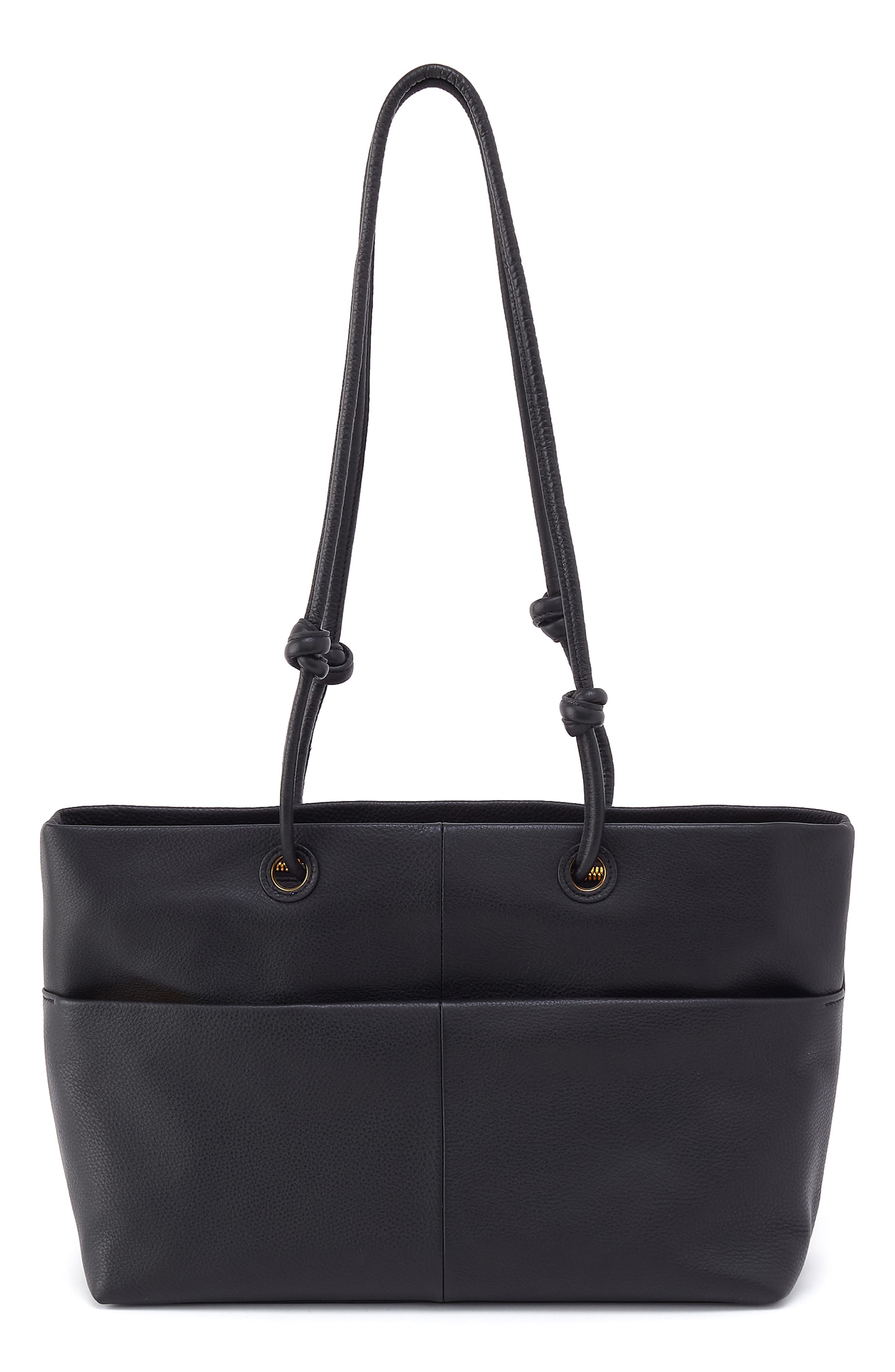 HOBO Softie Leather Tote, Alternate, color, Black