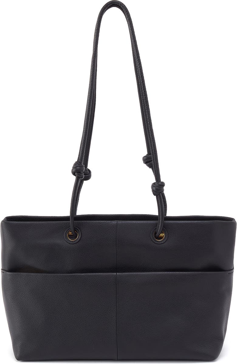 HOBO Softie Leather Tote, Alternate, color, Black