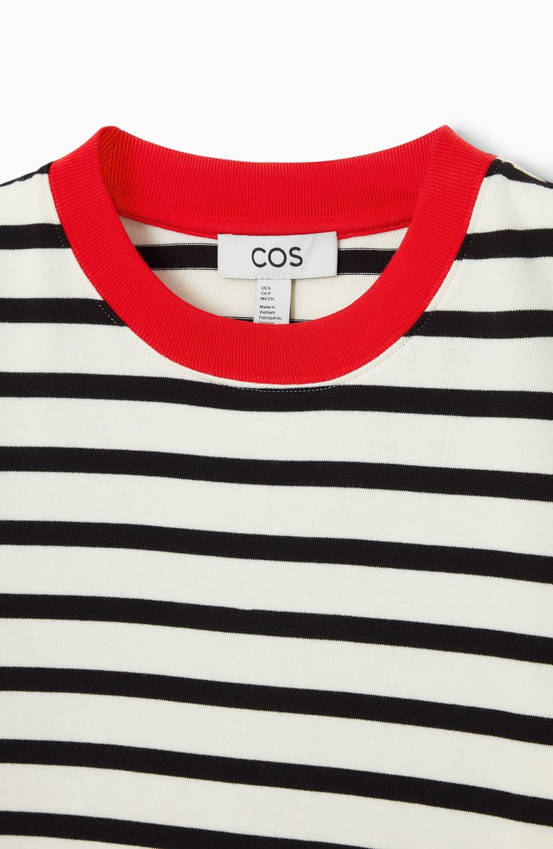 COS The Clean Cut Stripe Cotton T-Shirt, Alternate, color, 