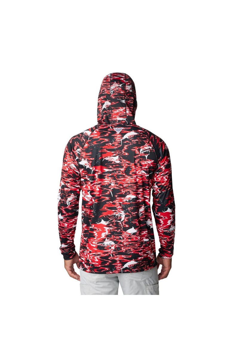 Columbia Men's Columbia Black Georgia Bulldogs PFG Terminal Tackle Omni-Shade Rippled Long Sleeve Hooded T-Shirt, Alternate, color, Black