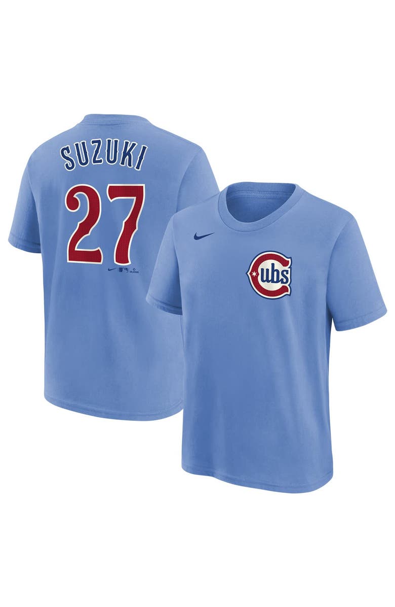 Nike Youth Nike Seiya Suzuki Baby Blue Chicago Cubs  Player Name & Number T-Shirt, Main, color, 