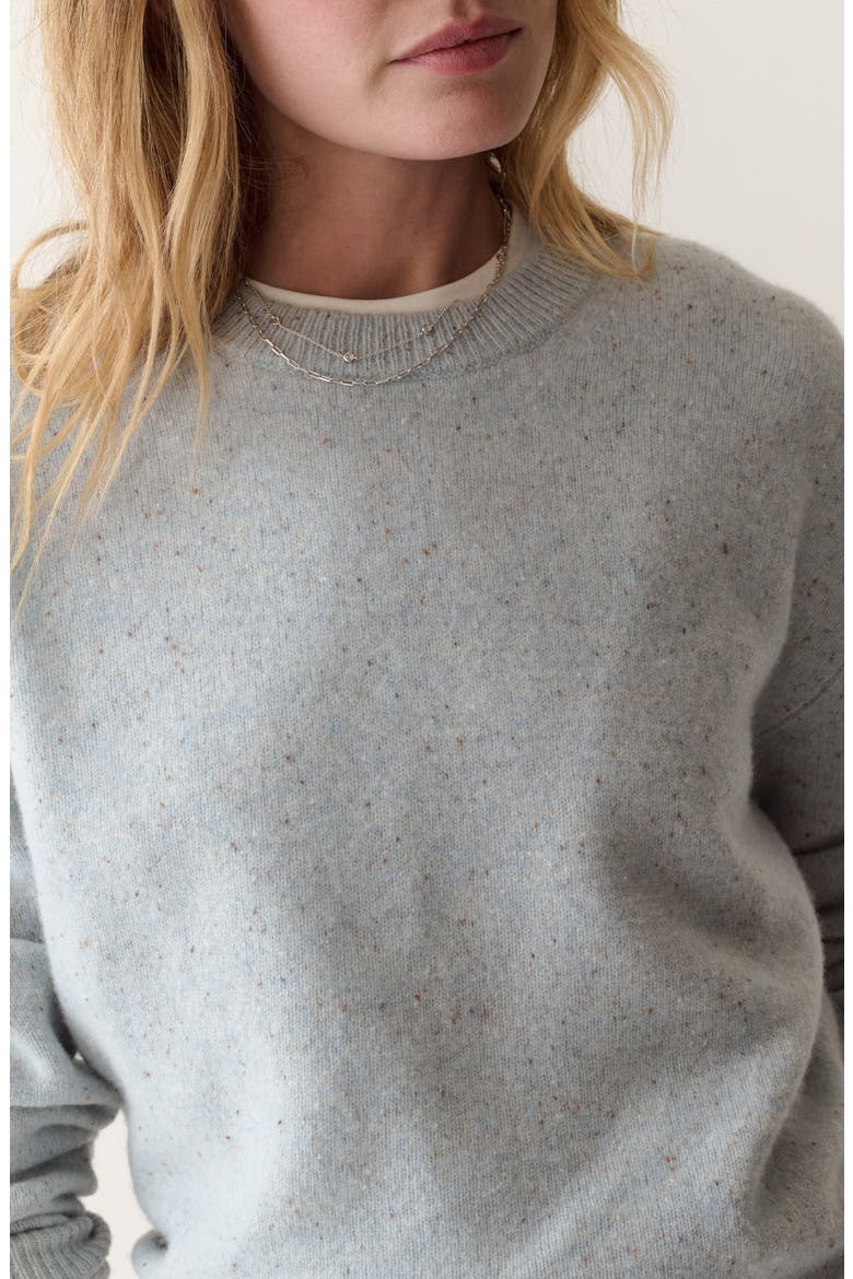 Stretch Merino Wool Crewneck Sweater, Alternate, color, SKY BLUE