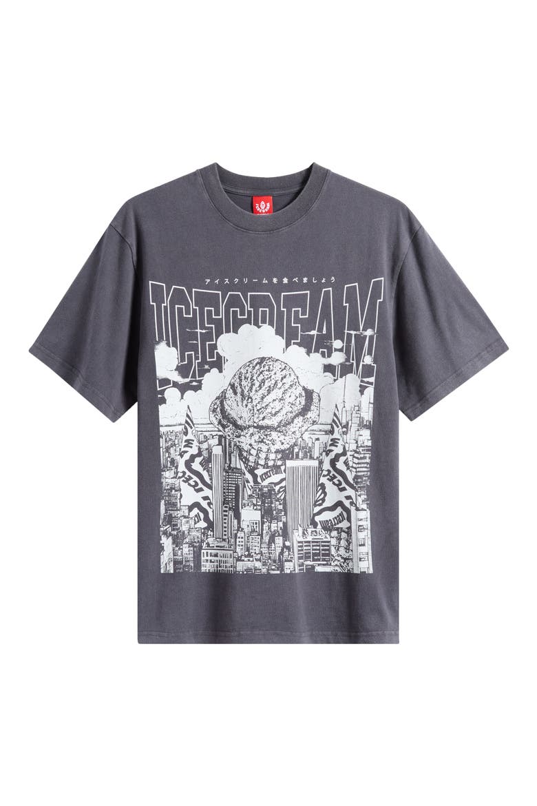 Invasion Oversize Graphic T-Shirt, Alternate, color, CHARCOAL ART