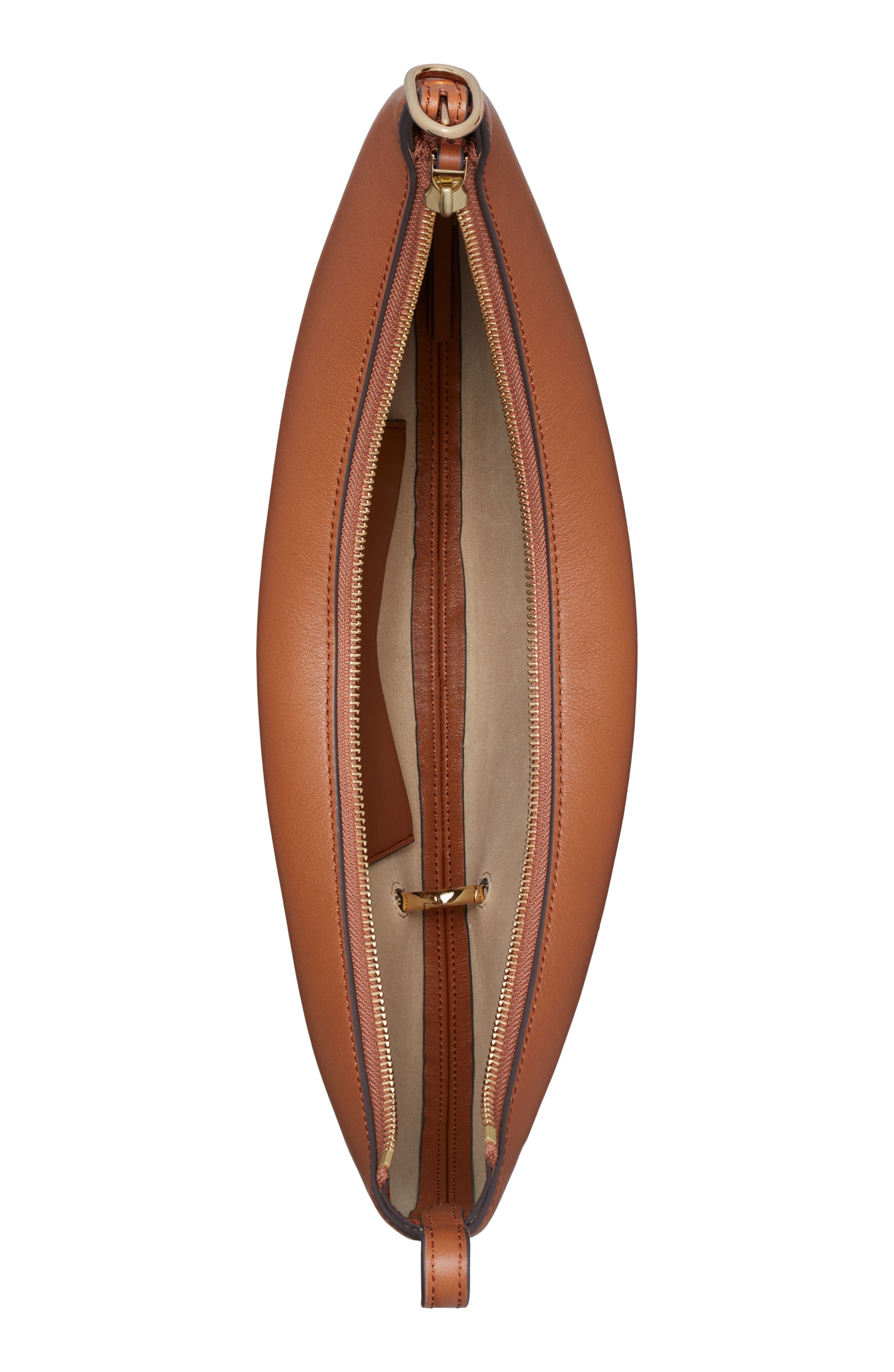 Pierced Leather Crossbody Bag, Alternate, color, AGED TAN
