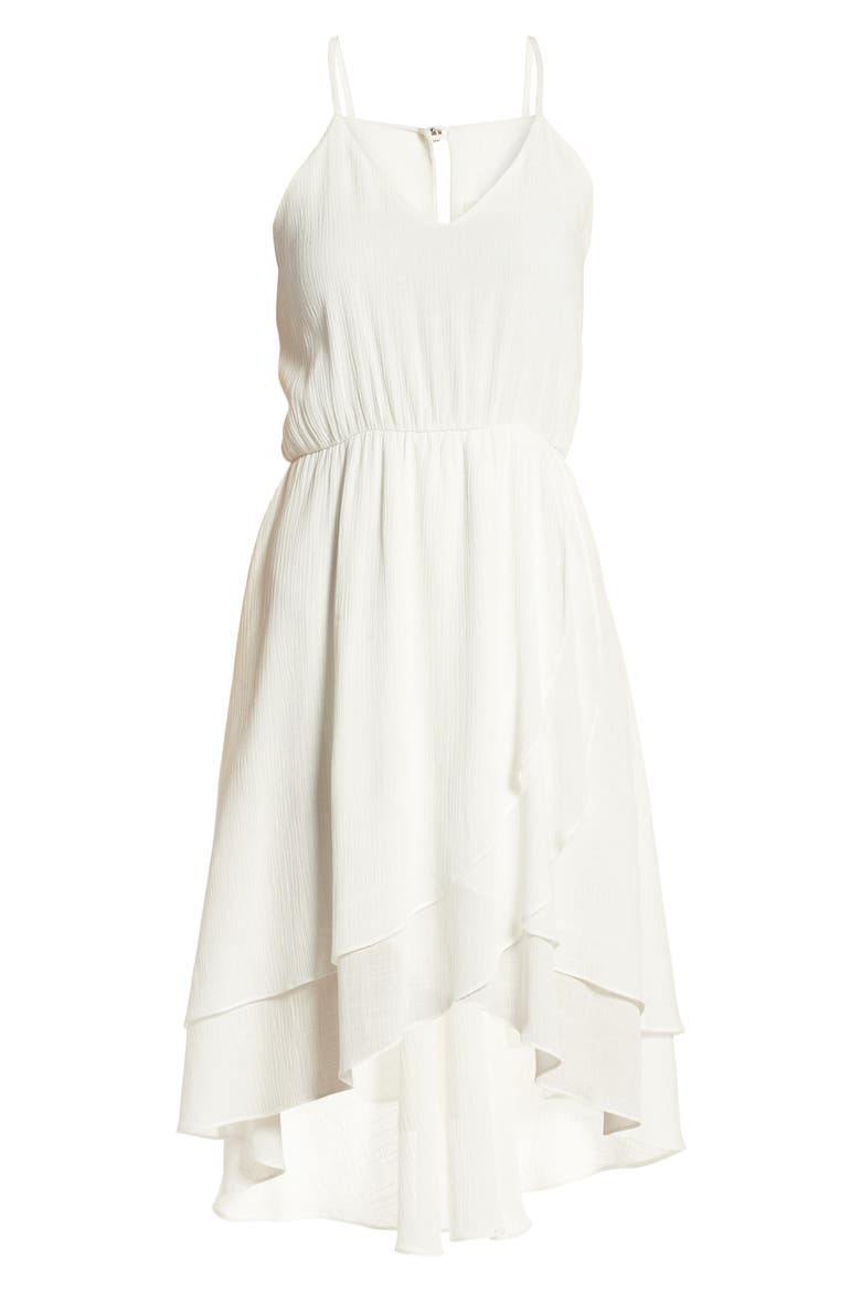Ruffle Hem Dress, Alternate, color, IVORY