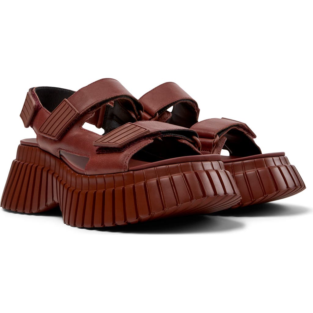 Shop Camper Pix Bcn Platform Sandal In Medium Red