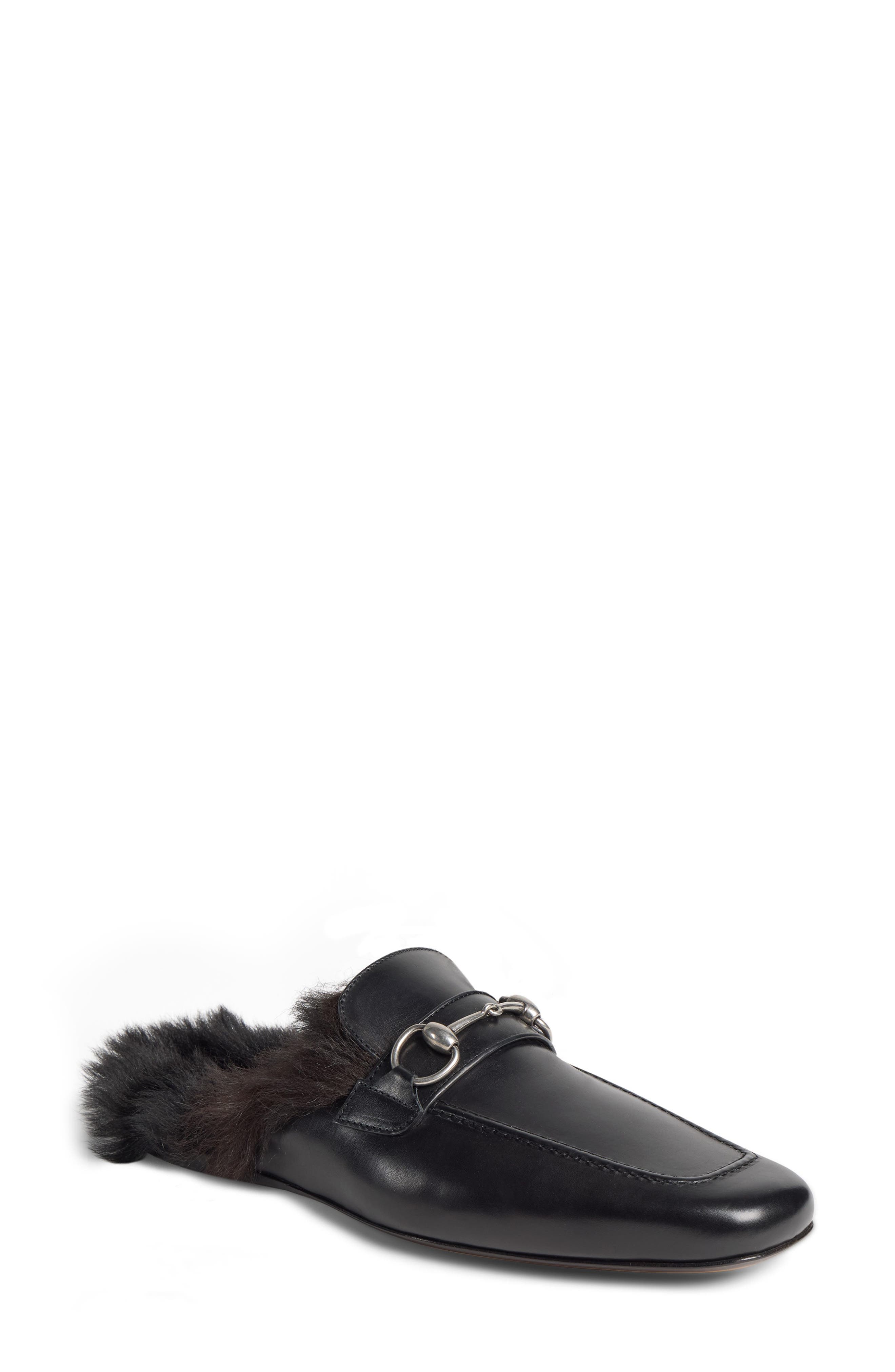 Larindo Genuine Shearling Lined Mule, Main, color, 1000 BLACK/BLACK