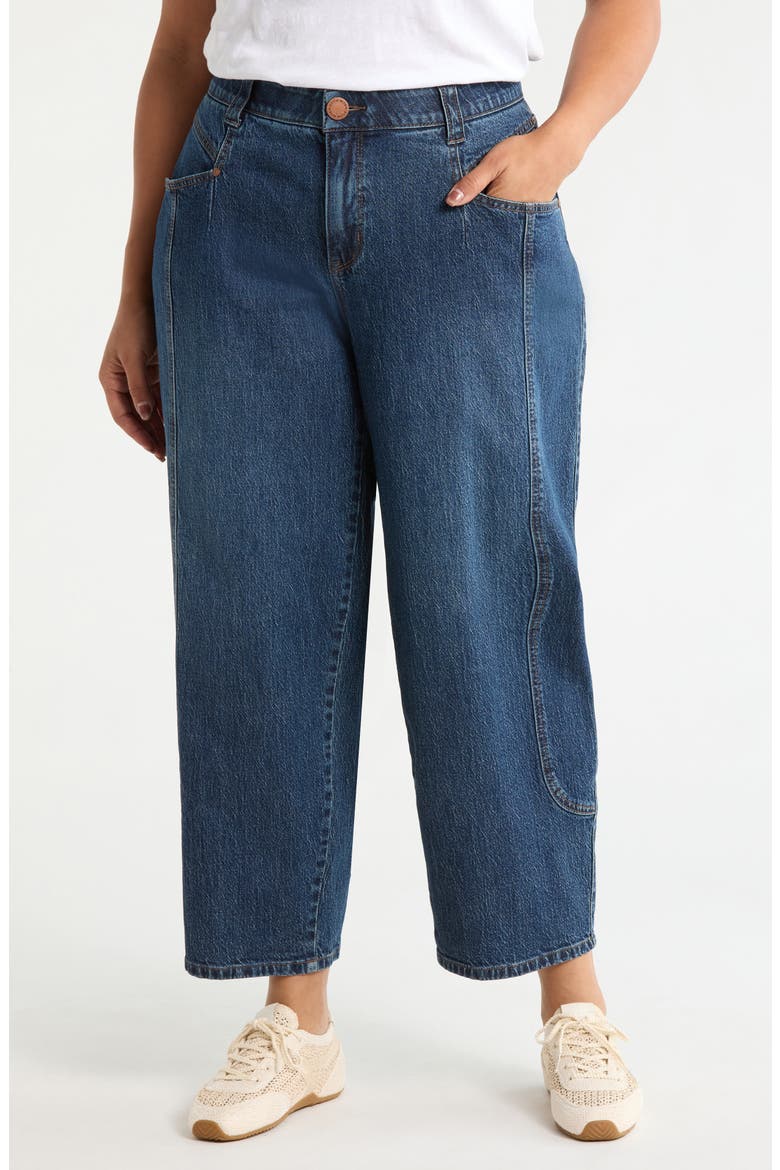 High Waist Ankle Barely Barrel Jeans, Main, color, BLUE