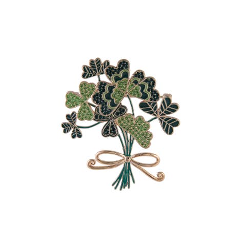 Four Leaf Clover Bouquet Pin