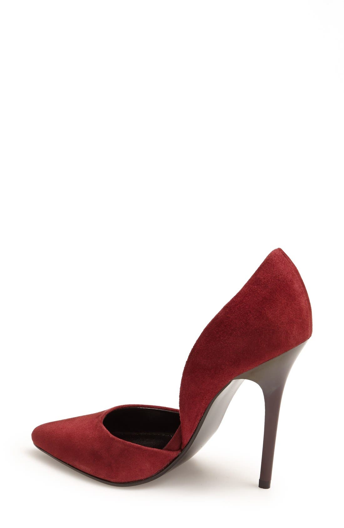 'Varcityy' Pointy Toe Pump, Alternate, color, WINE SUEDE
