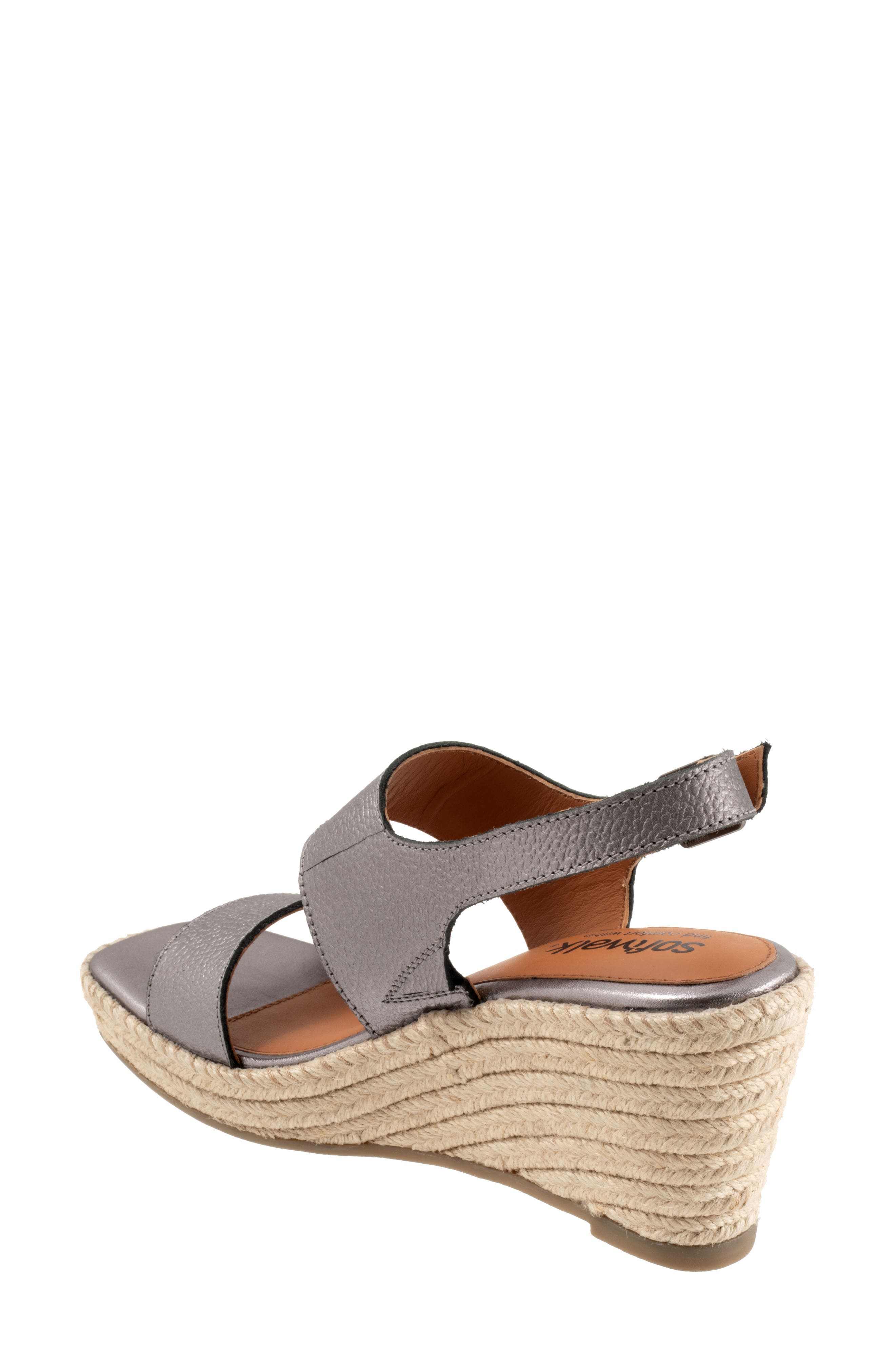SoftWalk<sup>®</sup> Hartley Espadrille Wedge Sandal, Alternate, color, Pewter Metal