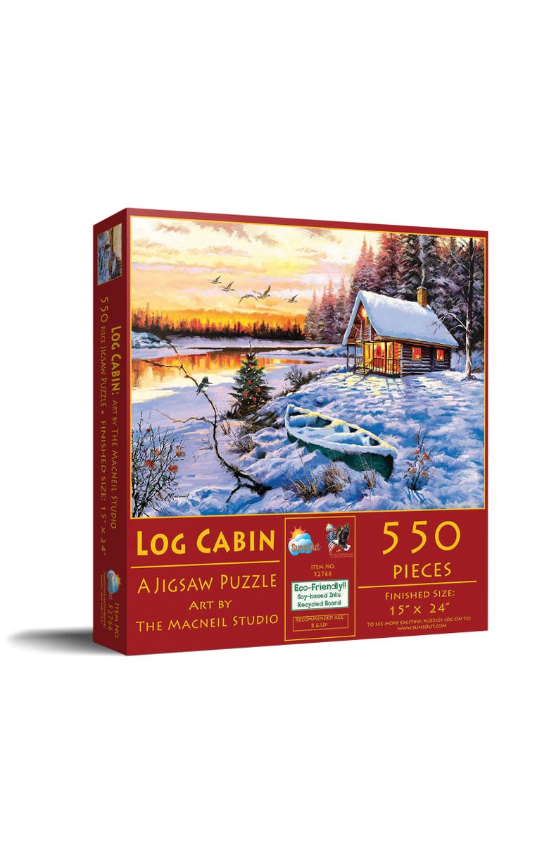Sunsout Log Cabin 550 piece Jigsaw Puzzle for Adults, Main, color, Multicolor