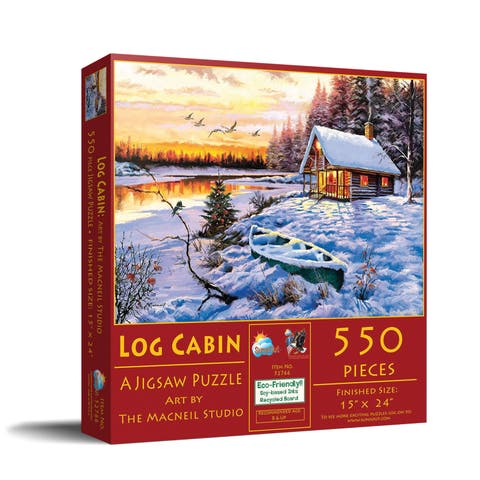 Log Cabin 550 piece Jigsaw Puzzle for Adults