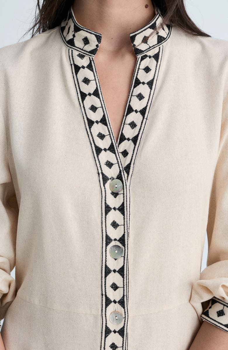 MANGO Long Sleeve Cotton Shirtdress, Alternate, color, Beige