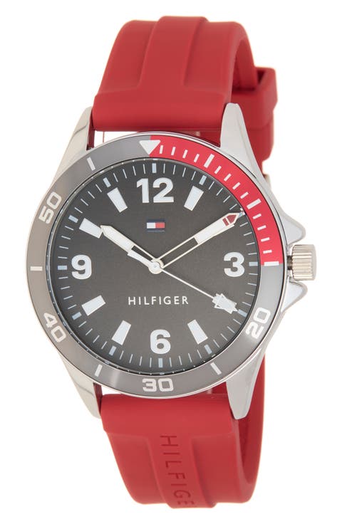 Essentials Silicone Strap Watch, 44.5mm