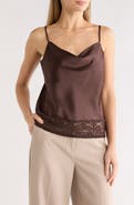 Renee C Lace Trim Satin Camisole