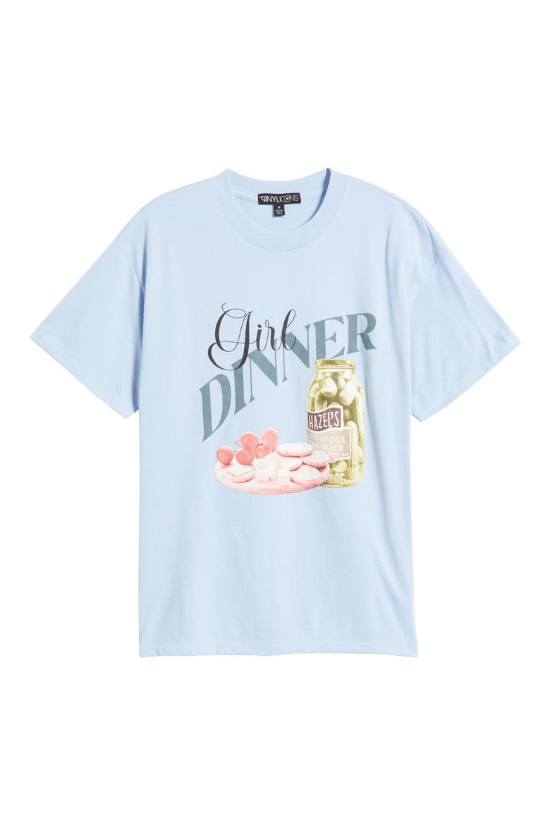 Girl Dinner Cotton Blend Graphic T-Shirt, Alternate, color, LIGHT BLUE