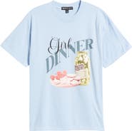 Vinyl Icons Girl Dinner Cotton Blend Graphic T-Shirt